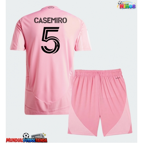 Camiseta Inter Miami Casemiro #5 Primera Equipación Replica 2026-27 para niños mangas cortas (+ Pantalones cortos)